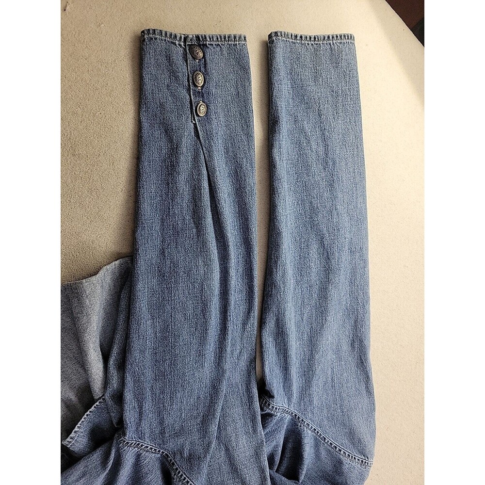 J. Jill Women's XS Blue Jean Denim Casual Collared Button-Up Blouse Western LS - Picture 8 of 10